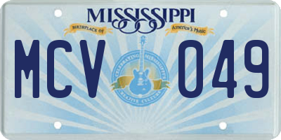 MS license plate MCV049