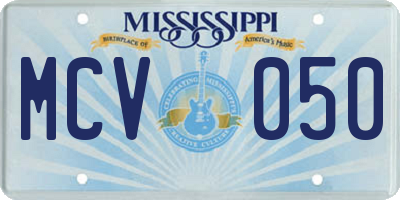 MS license plate MCV050