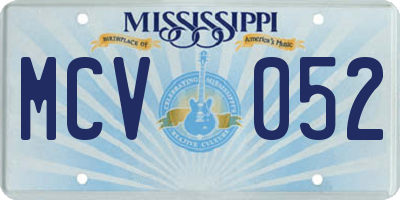 MS license plate MCV052