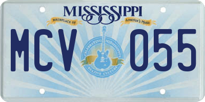 MS license plate MCV055