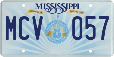 MS license plate MCV057