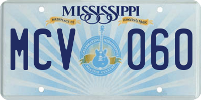 MS license plate MCV060