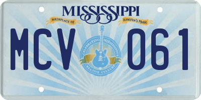 MS license plate MCV061