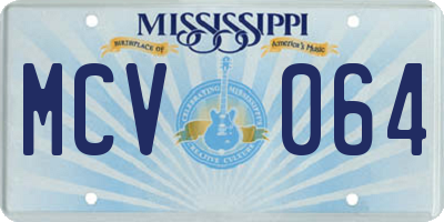 MS license plate MCV064