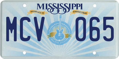 MS license plate MCV065