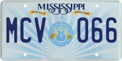 MS license plate MCV066