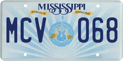 MS license plate MCV068