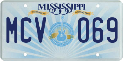 MS license plate MCV069