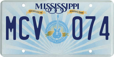 MS license plate MCV074