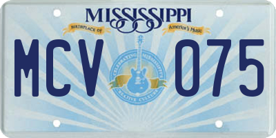 MS license plate MCV075