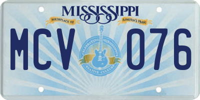MS license plate MCV076