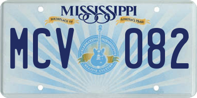 MS license plate MCV082