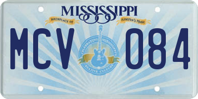 MS license plate MCV084