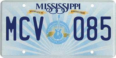 MS license plate MCV085