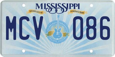 MS license plate MCV086