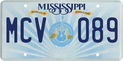 MS license plate MCV089