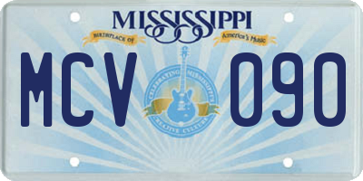 MS license plate MCV090