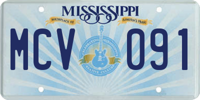 MS license plate MCV091