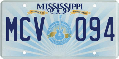 MS license plate MCV094