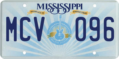 MS license plate MCV096