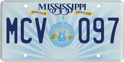 MS license plate MCV097