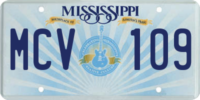 MS license plate MCV109