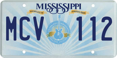 MS license plate MCV112