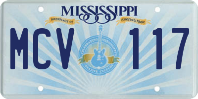 MS license plate MCV117