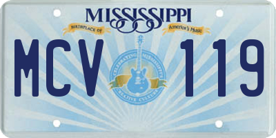 MS license plate MCV119