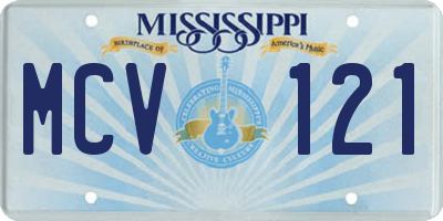 MS license plate MCV121