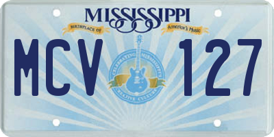 MS license plate MCV127