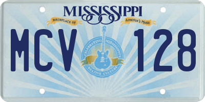 MS license plate MCV128