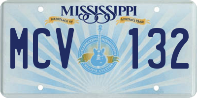 MS license plate MCV132