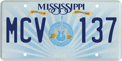 MS license plate MCV137