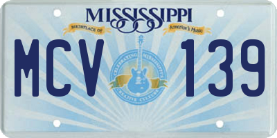 MS license plate MCV139