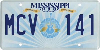 MS license plate MCV141
