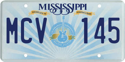 MS license plate MCV145