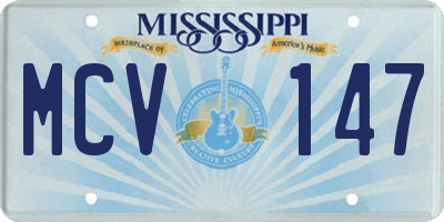 MS license plate MCV147