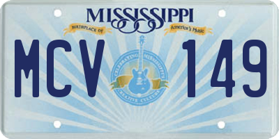 MS license plate MCV149