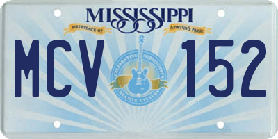 MS license plate MCV152