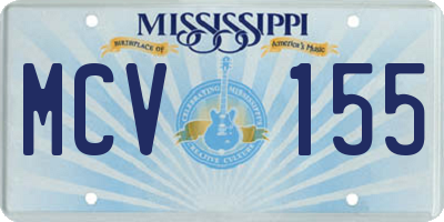 MS license plate MCV155