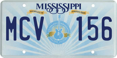 MS license plate MCV156