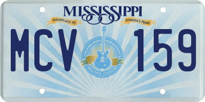 MS license plate MCV159