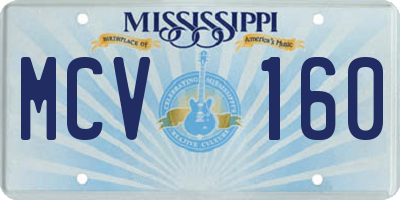 MS license plate MCV160