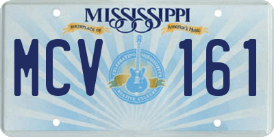 MS license plate MCV161