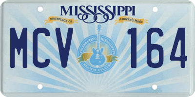 MS license plate MCV164