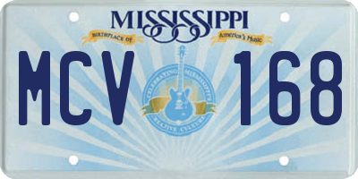 MS license plate MCV168