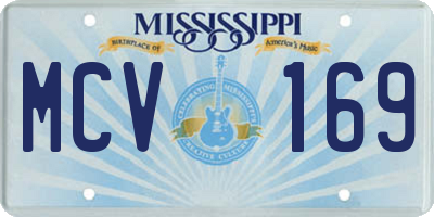 MS license plate MCV169