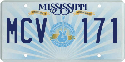 MS license plate MCV171