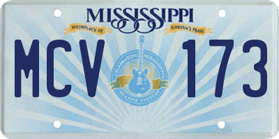MS license plate MCV173